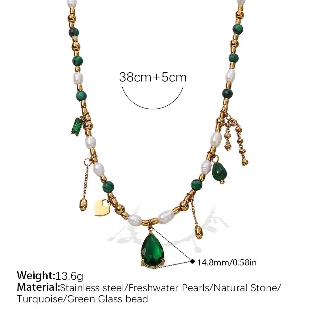 Xl165g natural turquoise gold necklace