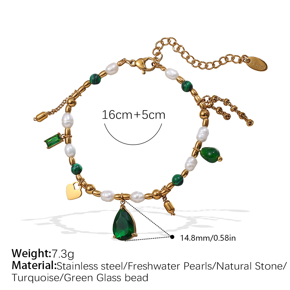 Sl153g natural turquoise gold bracelet