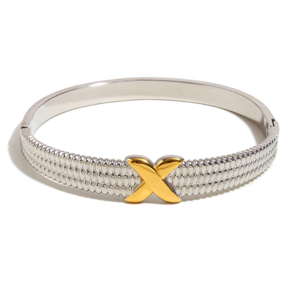 X pattern buckle bracelet-two colors