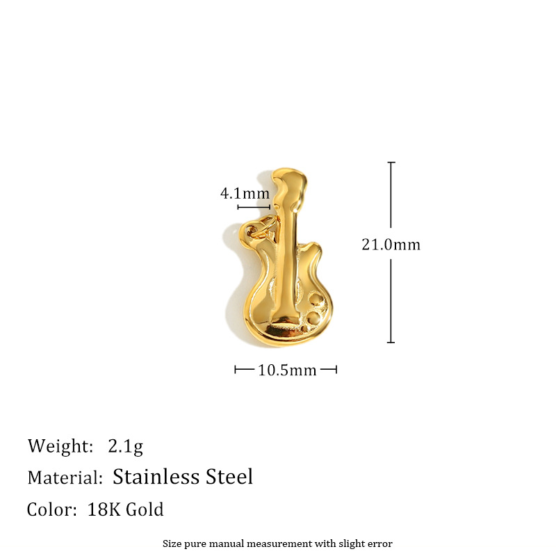 Guitar pendant - gold