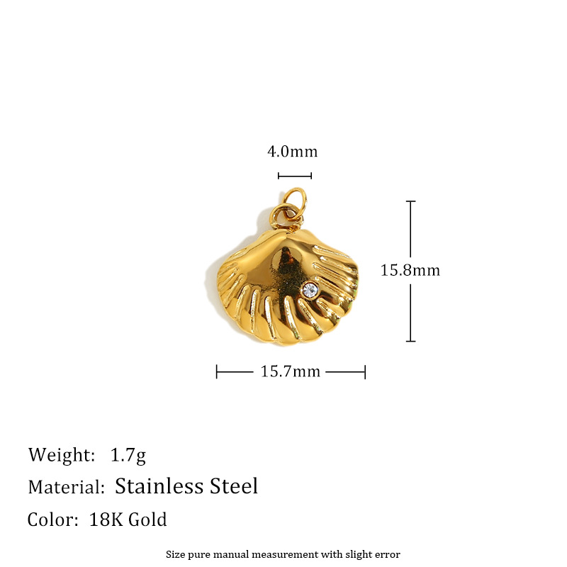 Diamond shell pendant-gold