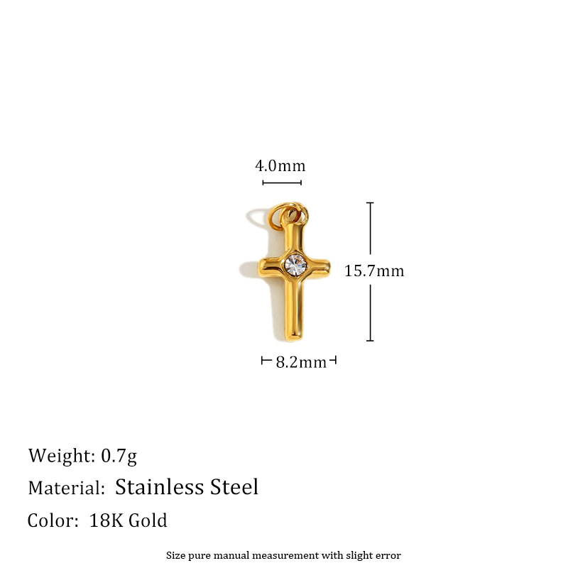 Diamond cross pendant-gold