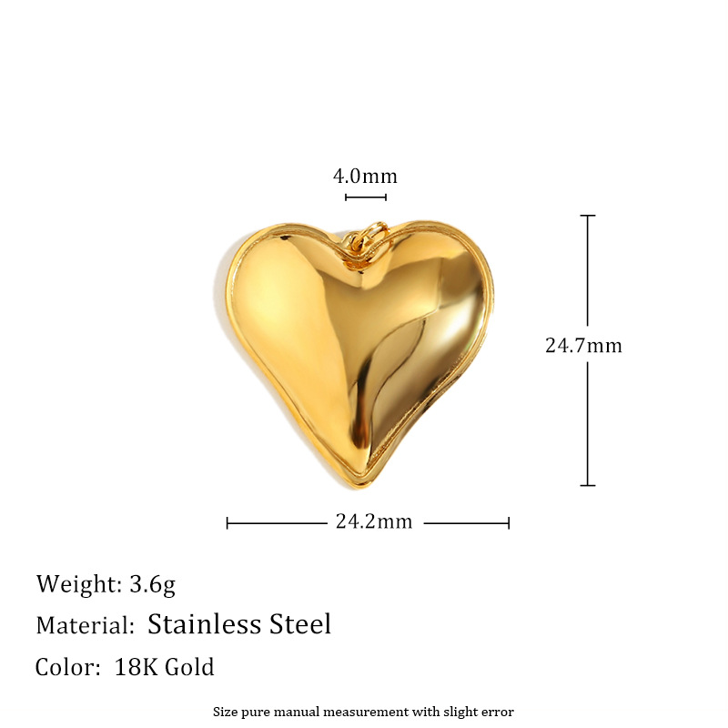 Glossy large love pendant-gold