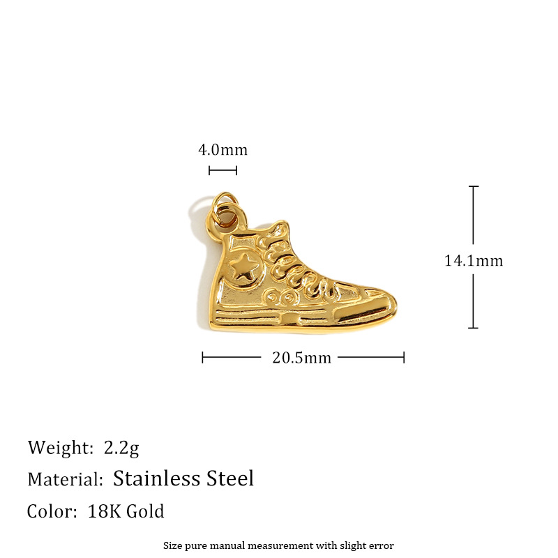 Canvas shoe pendant-gold