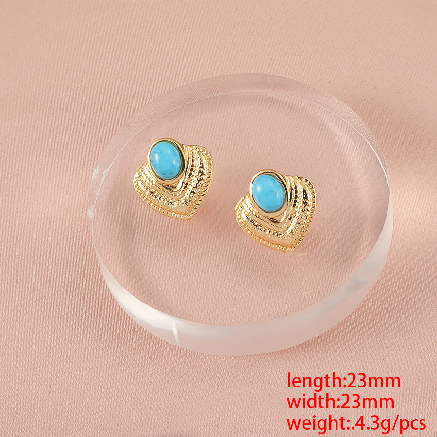 Heart shape turquoise stud earrings
