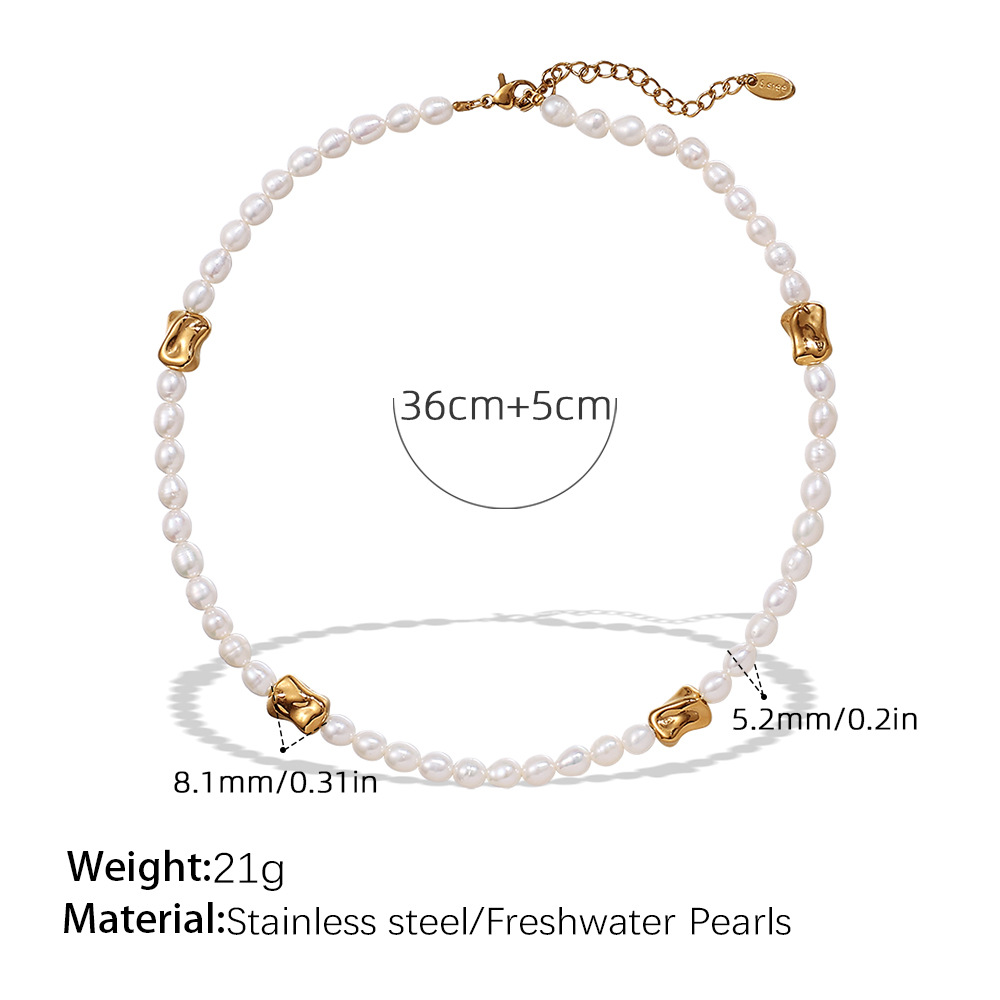 Xl415weg freshwater pearl gold necklace