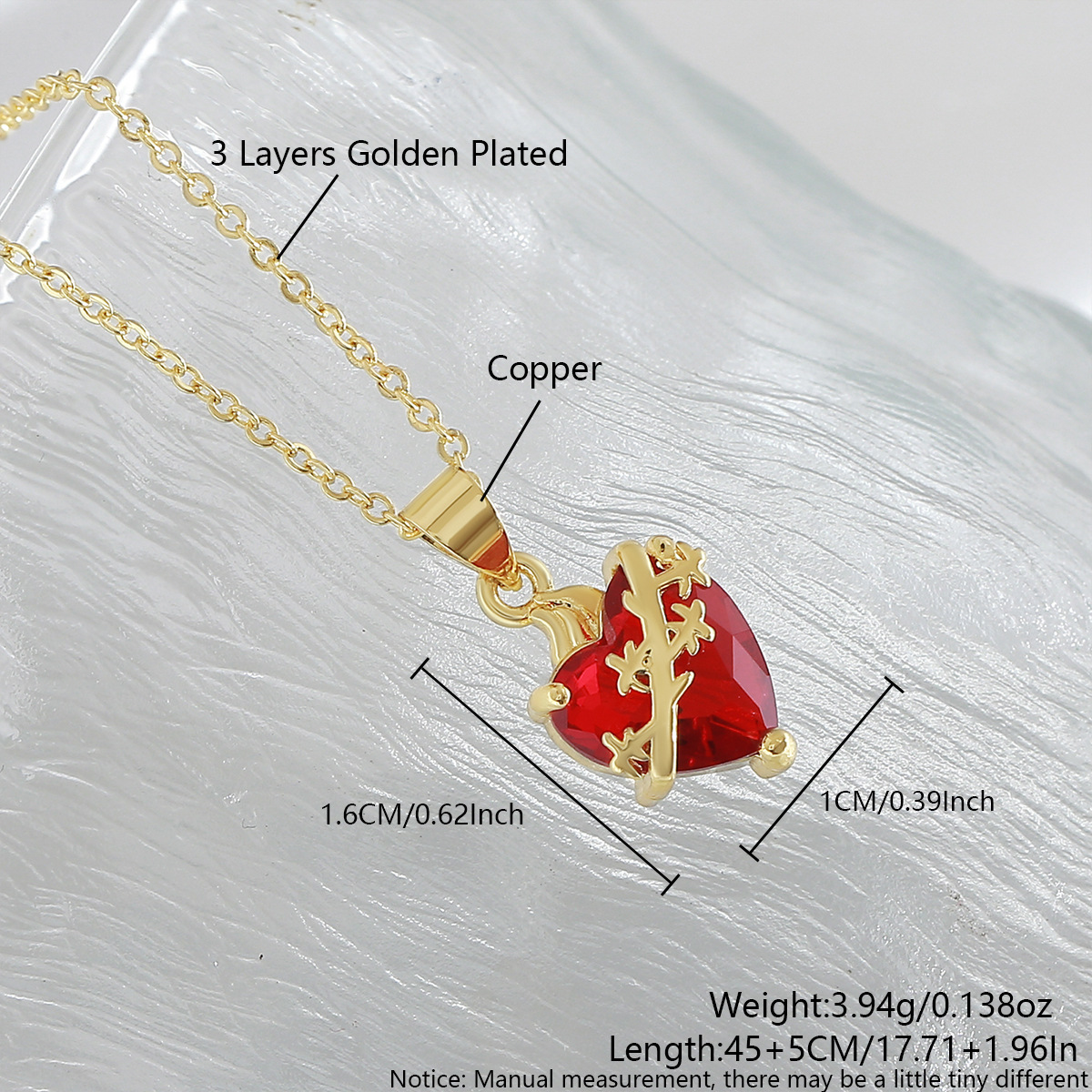 1.6*1cm red heart nac08-1