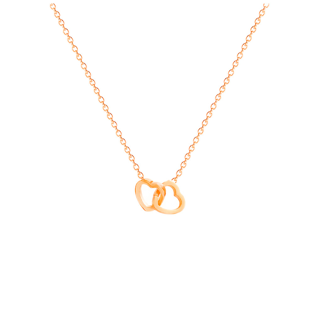 Love ring chain necklace-rose gold