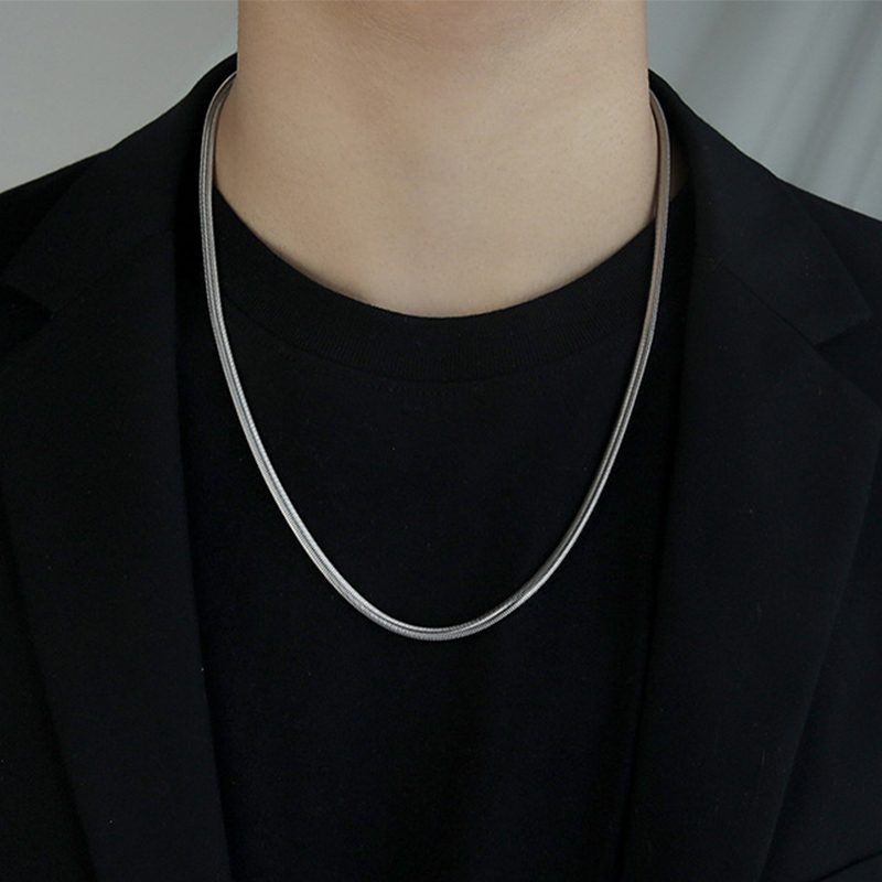 iron chain Flat snake bone chain-55cm