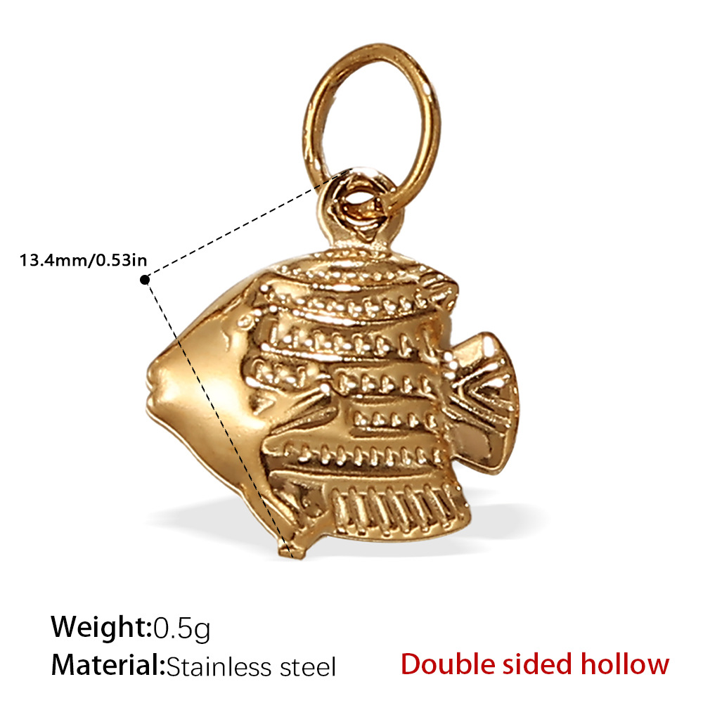 PJ221G double-sided hollow gold pendant