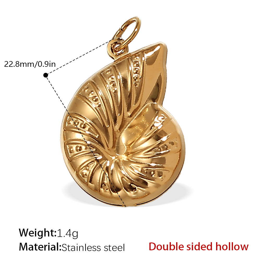 PJ237G double-sided hollow gold pendant
