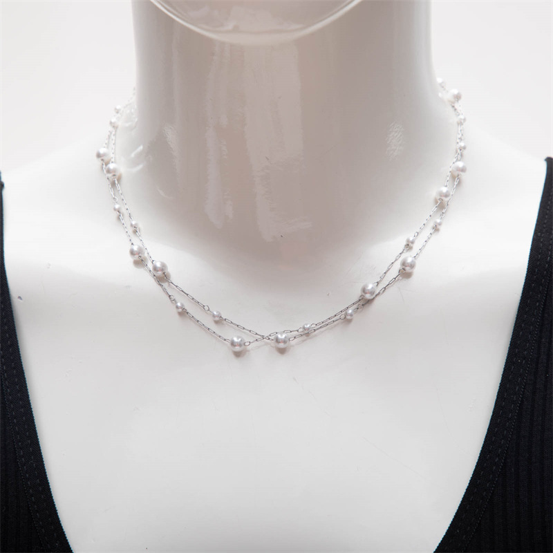 Steel color double layer-plastic beads