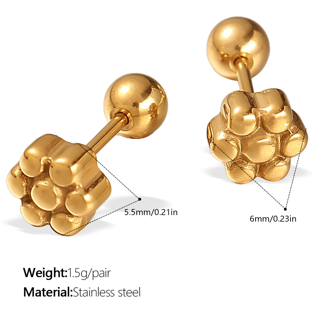 Eh1011g pierced gold stud earrings
