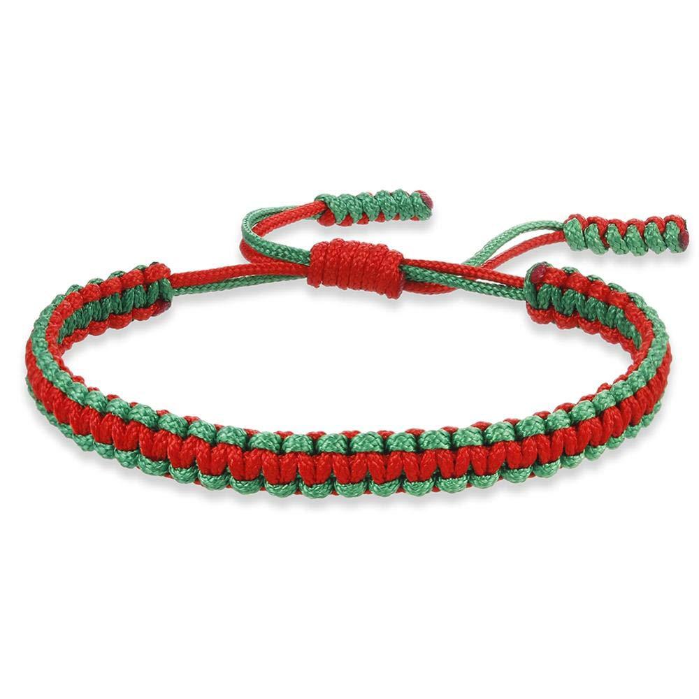 Green Rope Red Rope Woven Bracelet