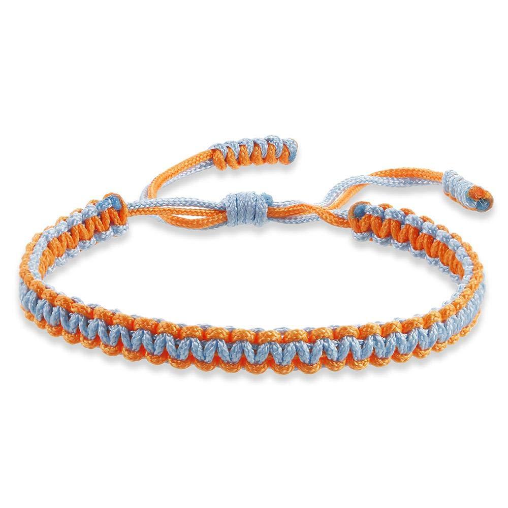 Light blue rope orange braided rope bracelet