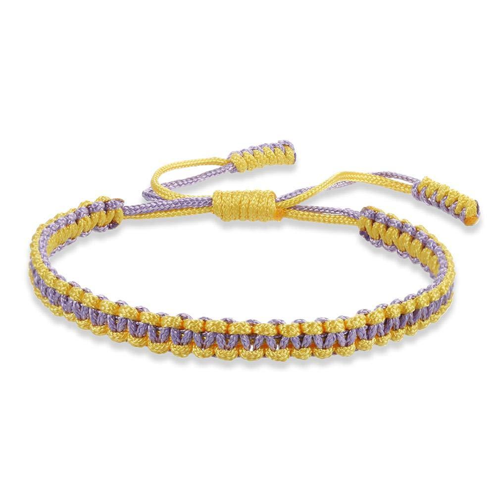Light Purple Yellow Rope Woven Bracelet