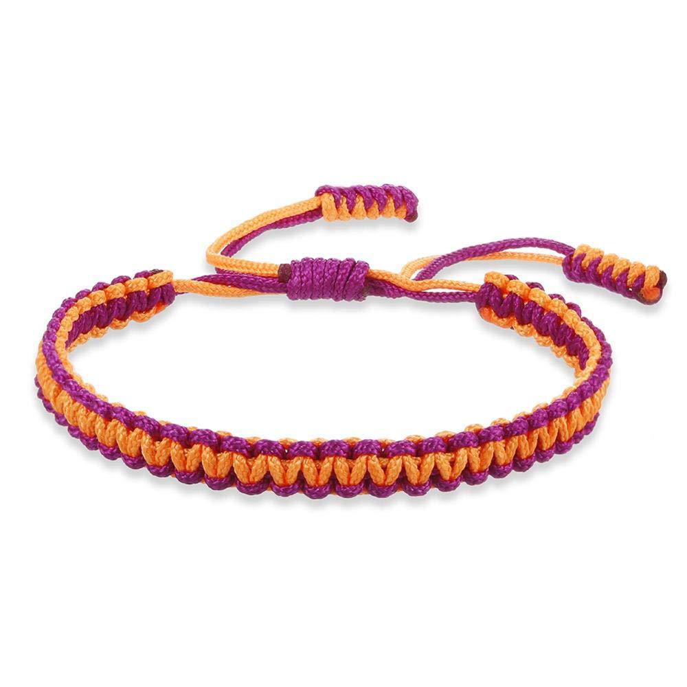 Orange rope dark purple rope braided bracelet