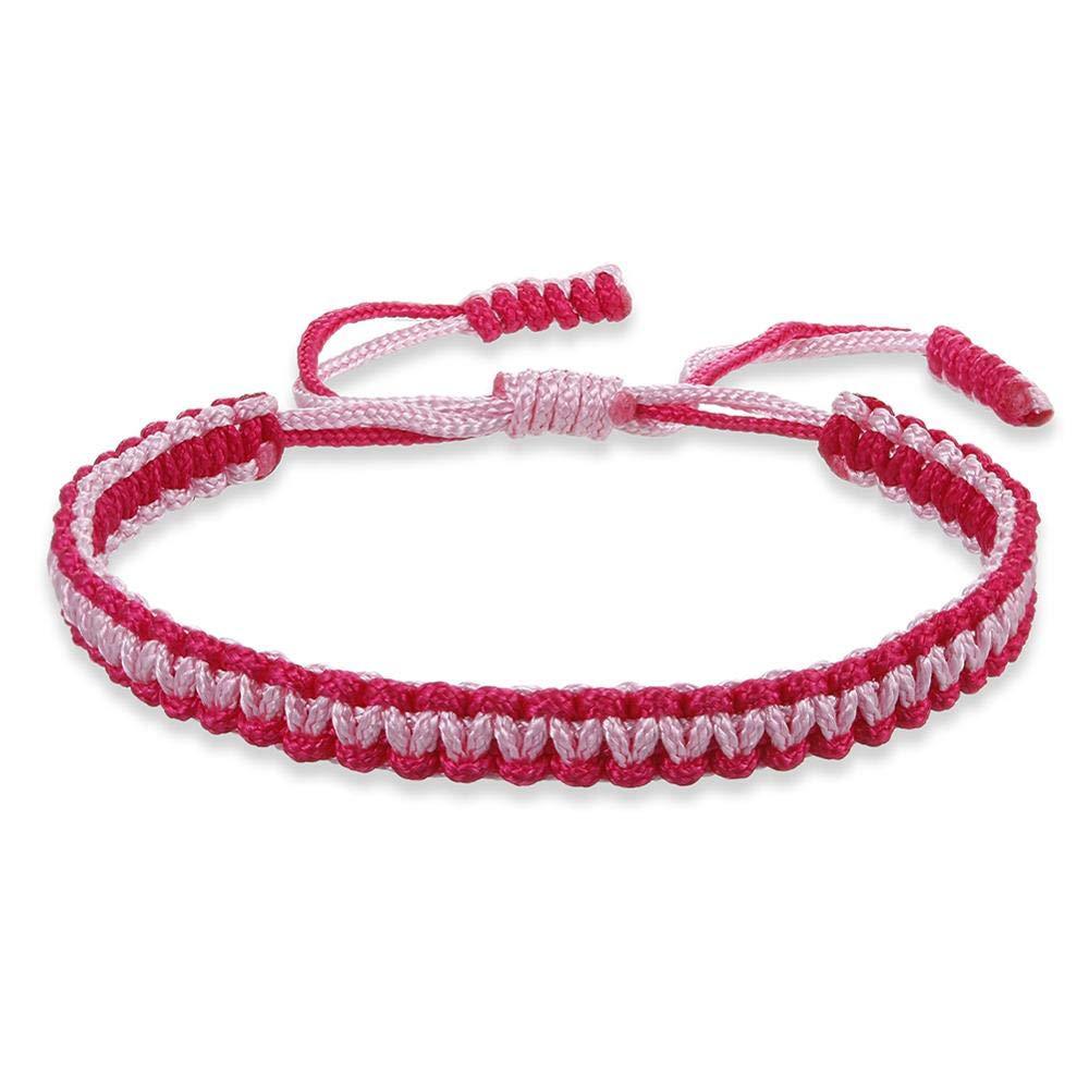 Rose red rope powder rope braided bracelet