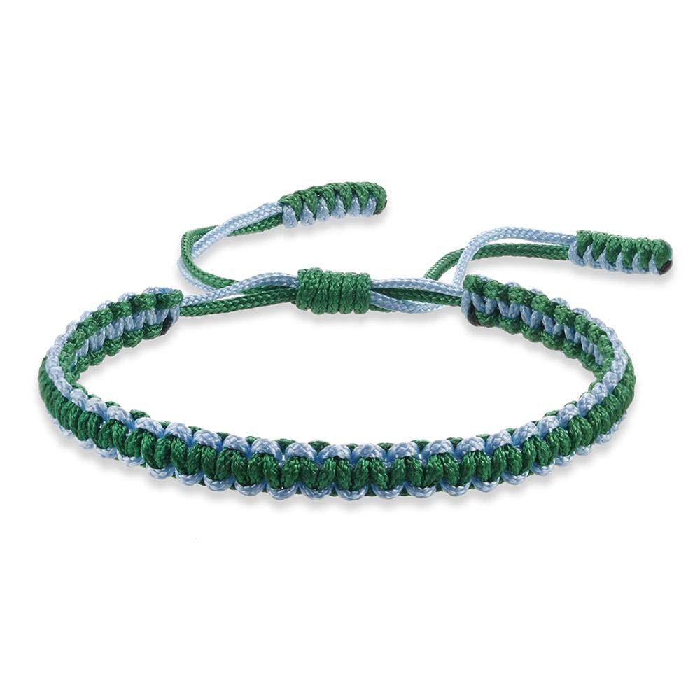 Green rope light blue braided bracelet