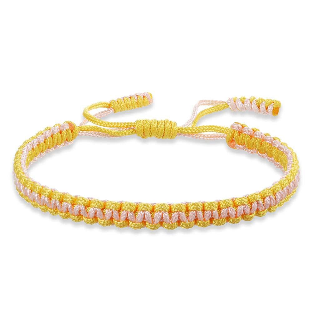 Yellow braided powder rope bracelet