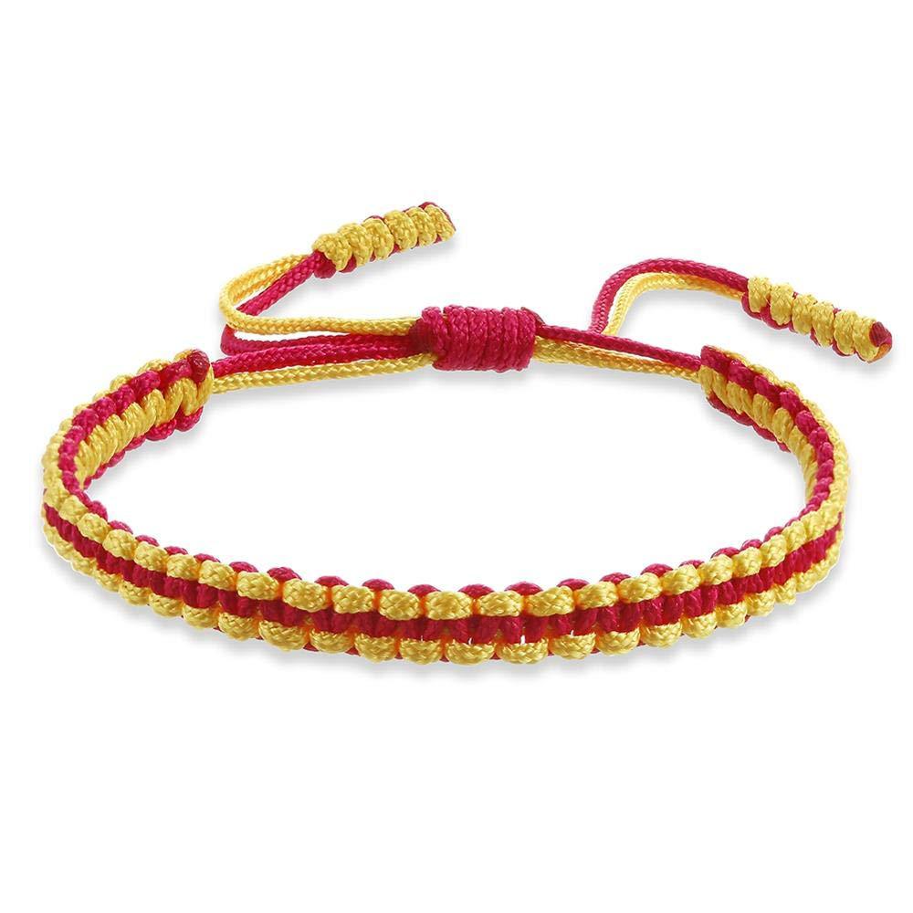 Rose red rope yellow rope braided bracelet