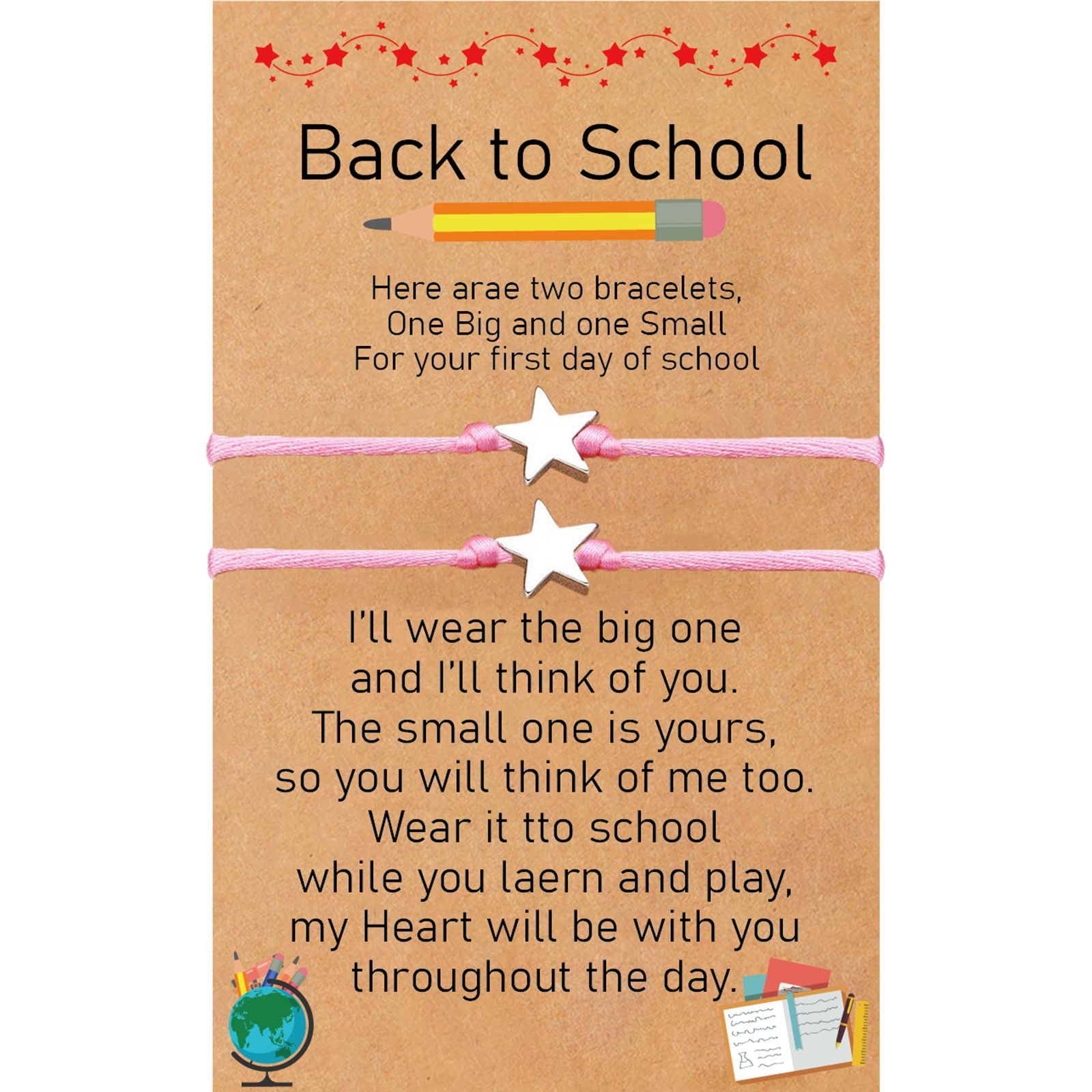 Pink Star suit School Card
