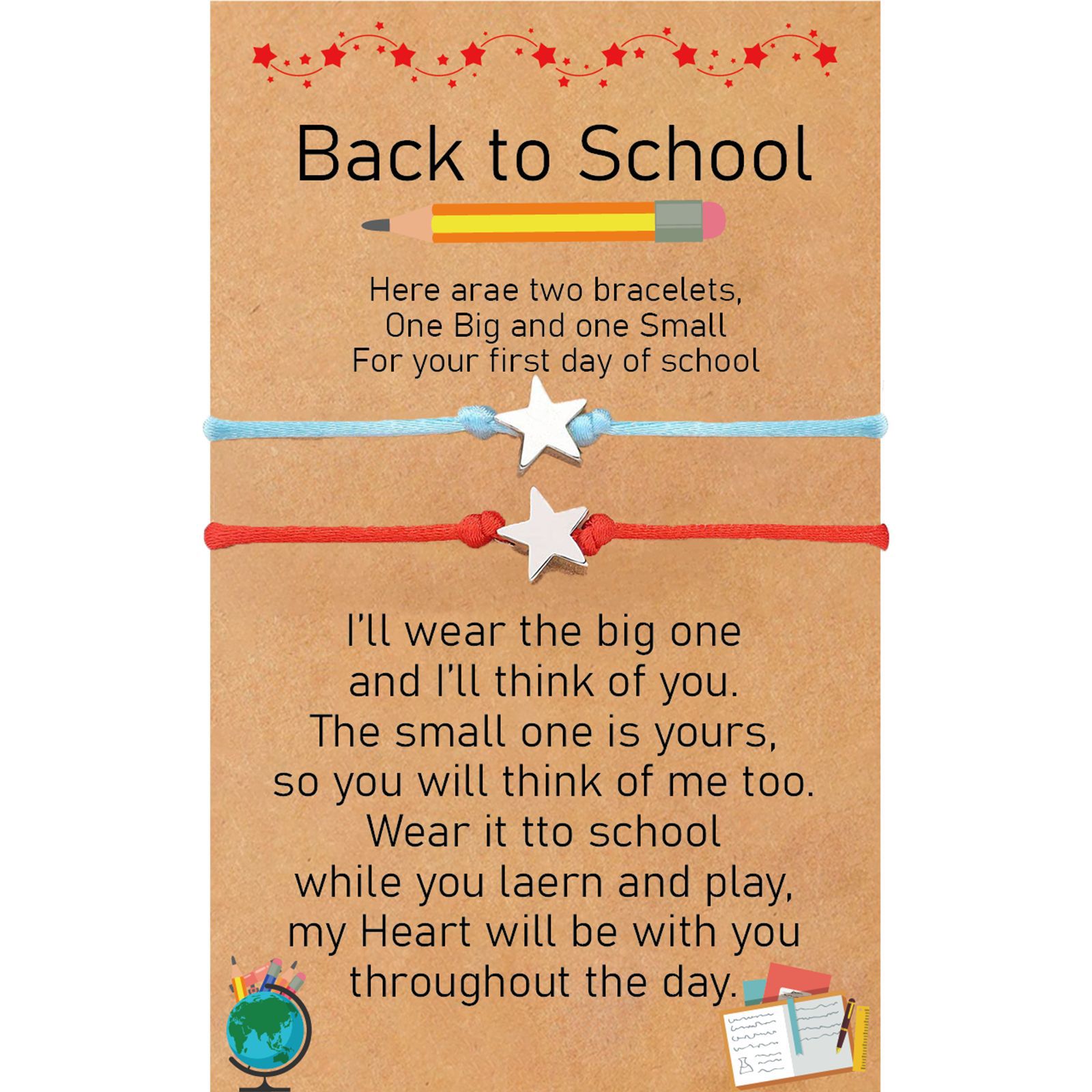 Blue Red Star suit School Card