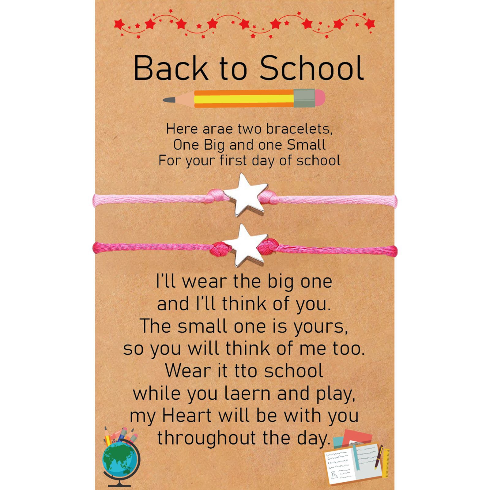 Pink Rose Star suit School Card