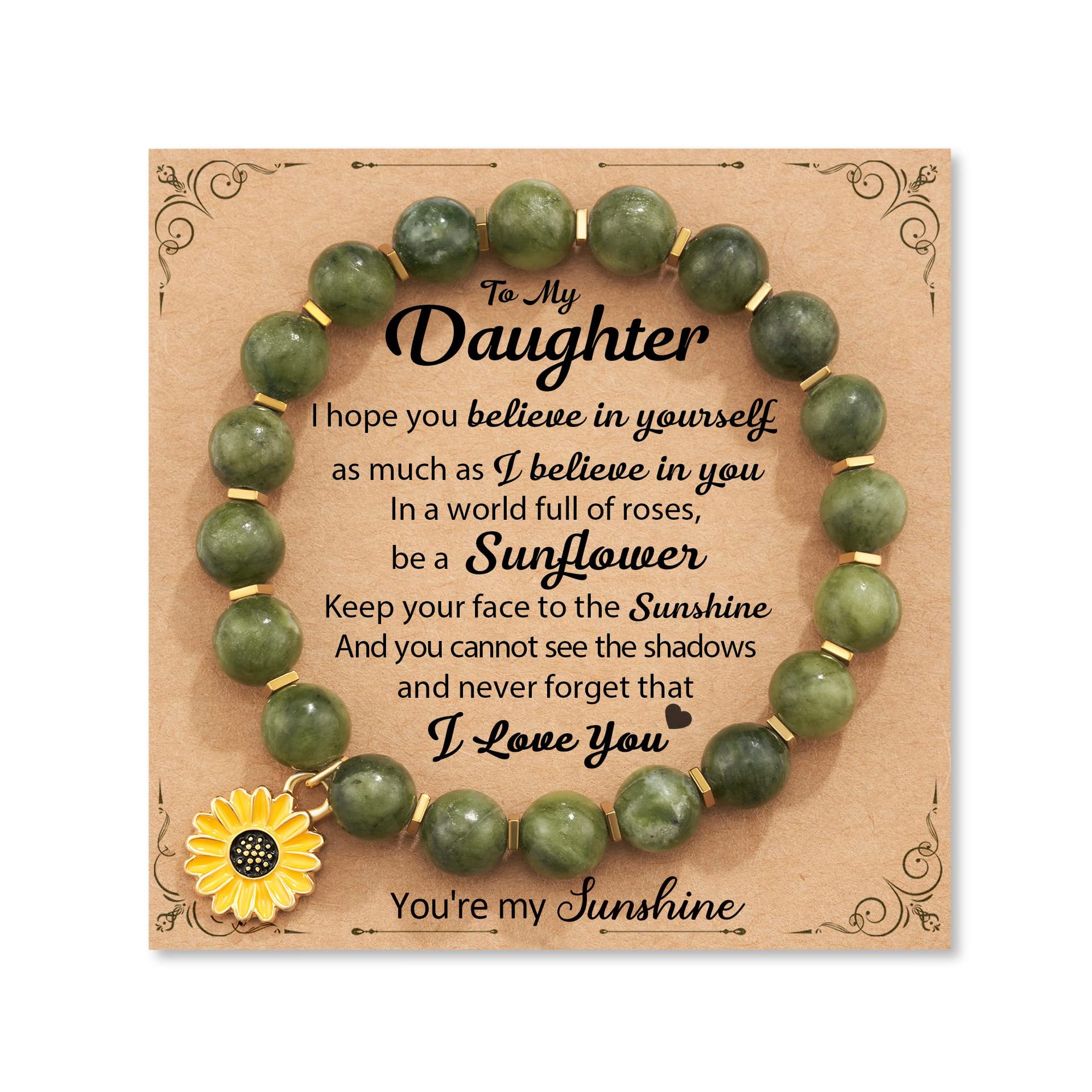 African Turquoise Sunflower Pendant Daughter Card