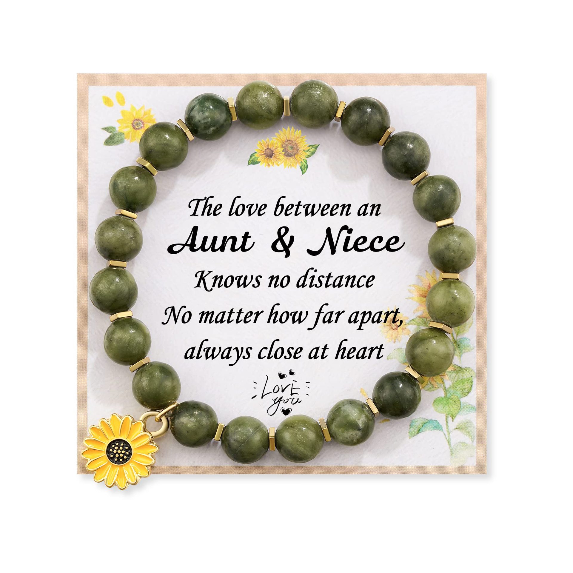 African Turquoise Sunflower Pendant Ant and Niece Card