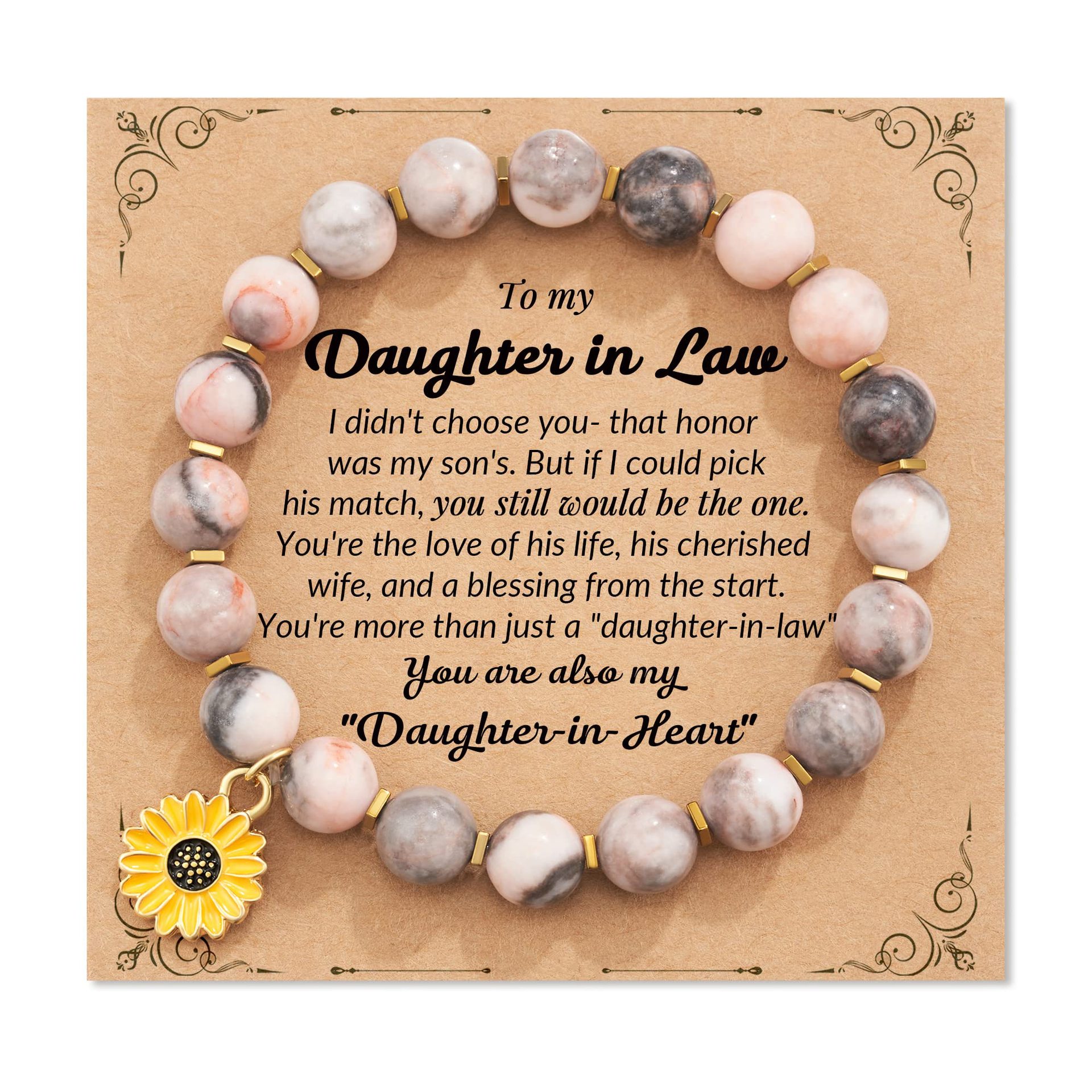 Pink Zebra Sunflower Pendant Daughter in law Card