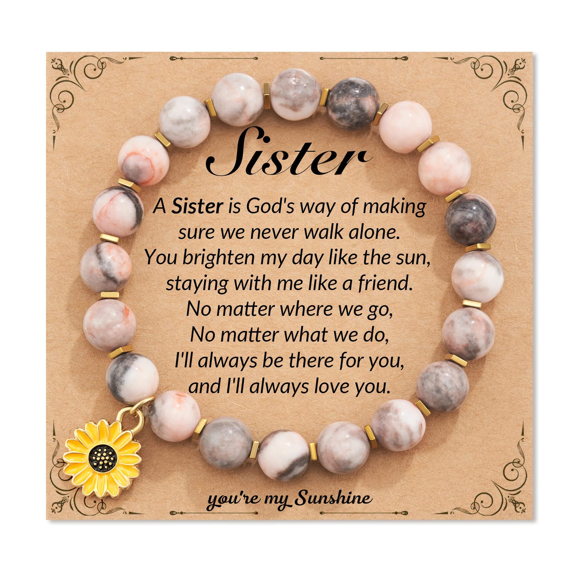 Pink Zebra Sunflower Pendant Sister Card