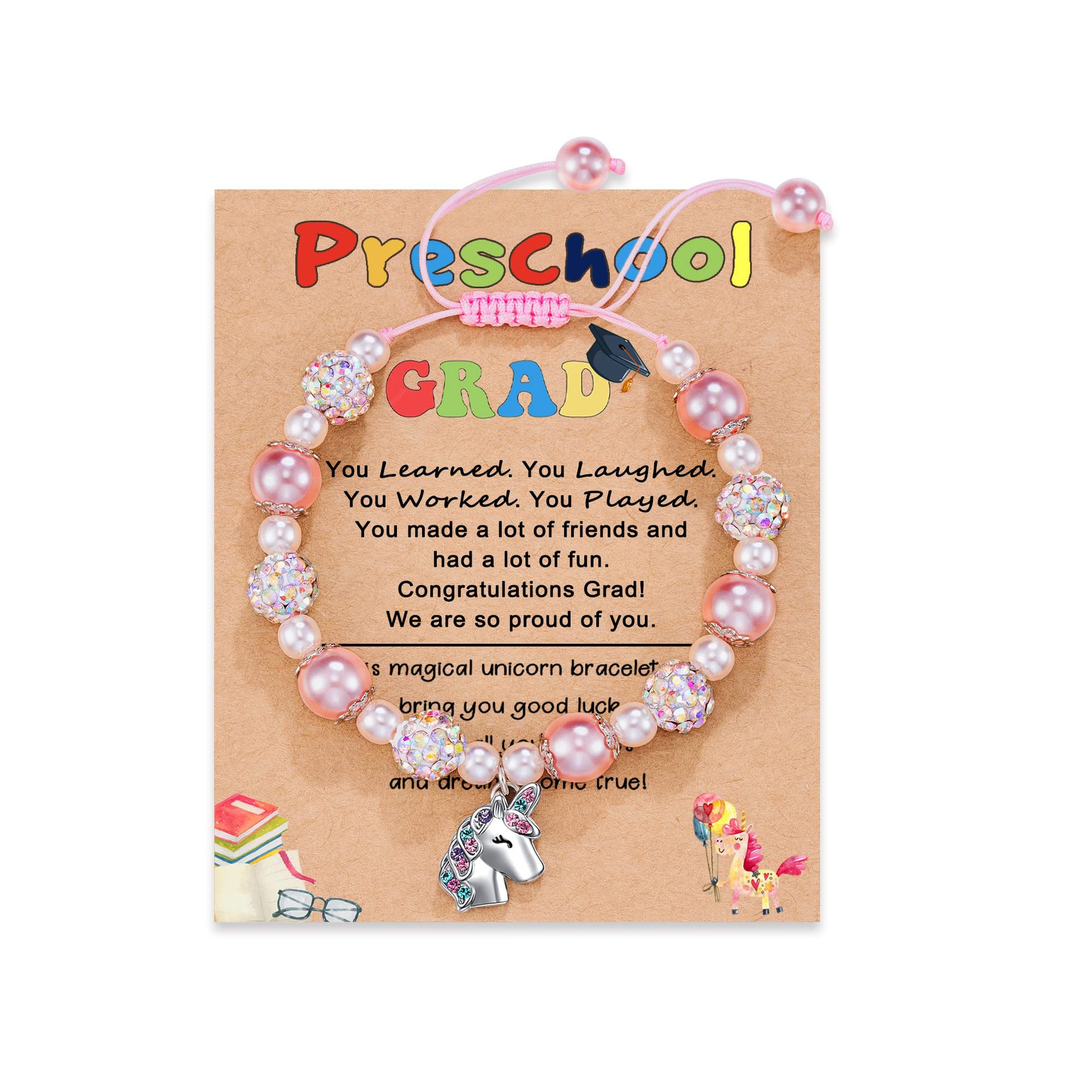 Pink Barra   Unicorn   preschool Card