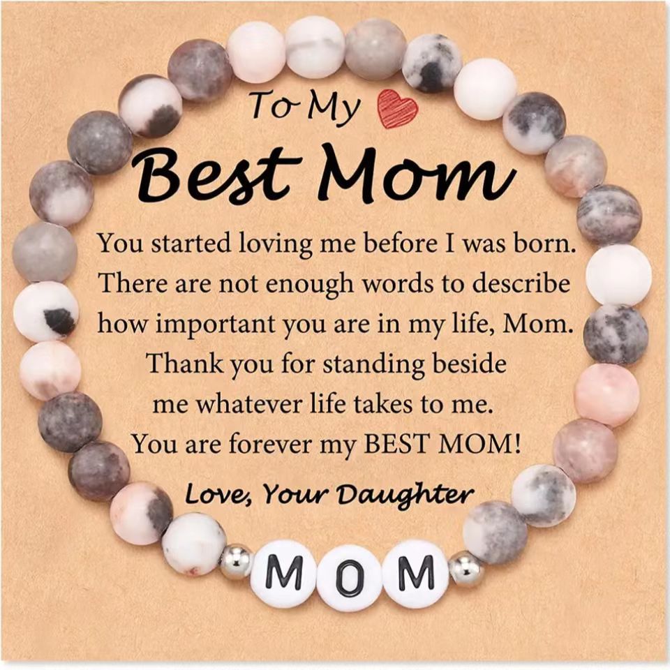 Pink zebra   mom letter card