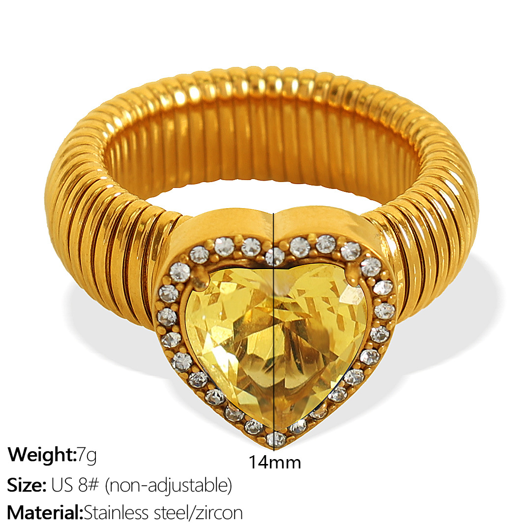 JZ50 Meiwei 8# Yellow Zirconium Gold Ring
