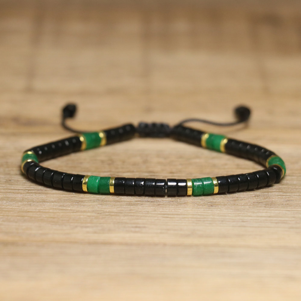 79 dry green and black agate