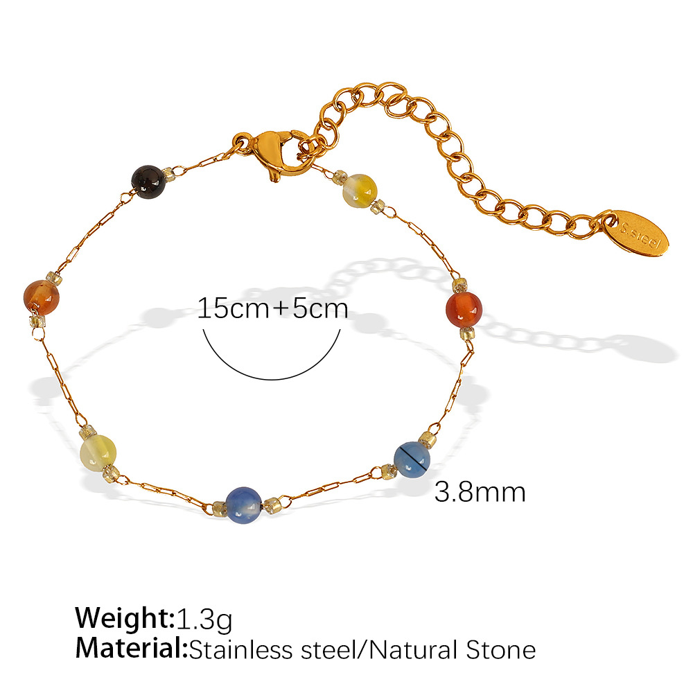 Sl85 colored stone gold bracelet