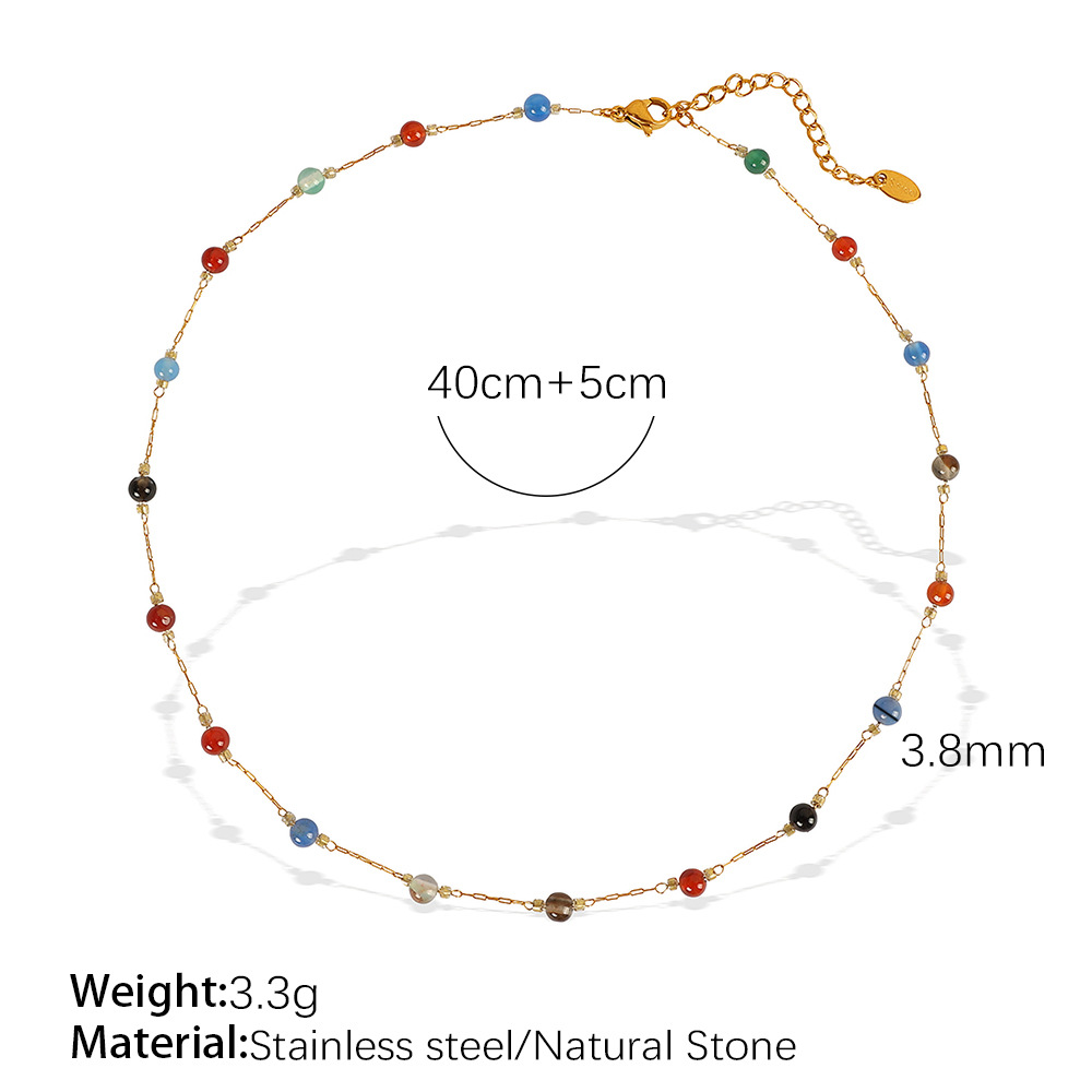 Xl267 colored stone gold necklace