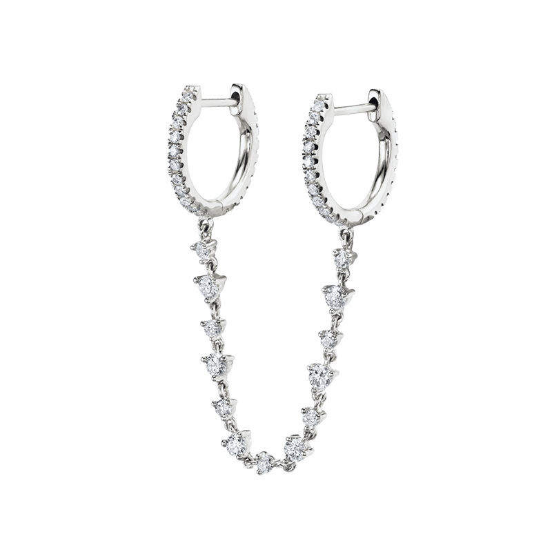 Silver white stone (single double circle)