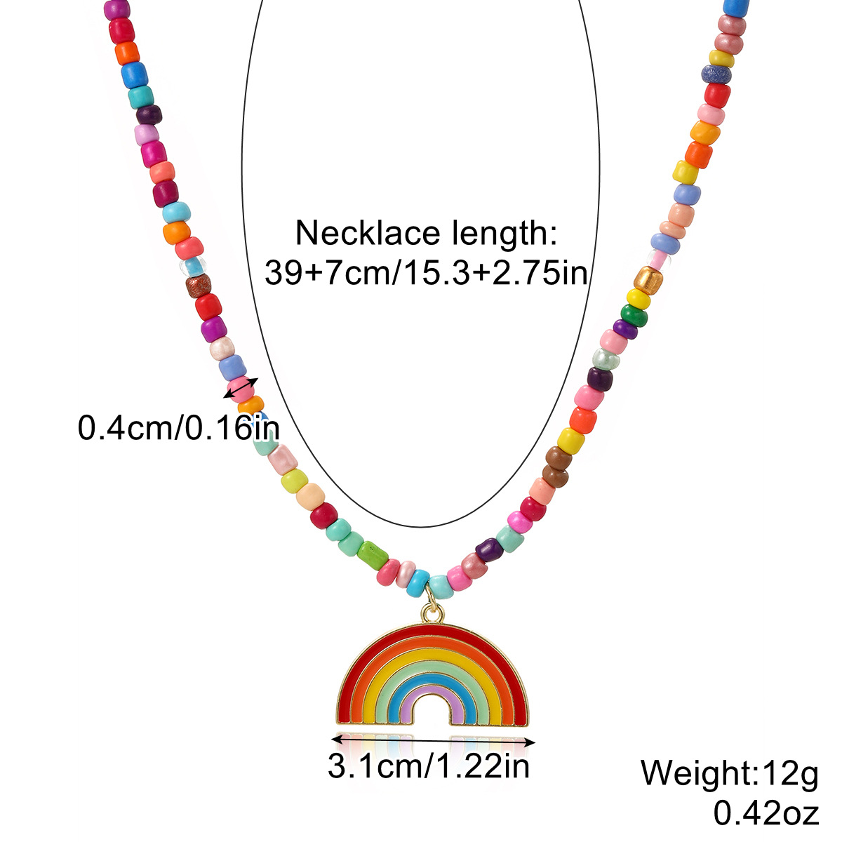 N2305-50 rice beads rainbow