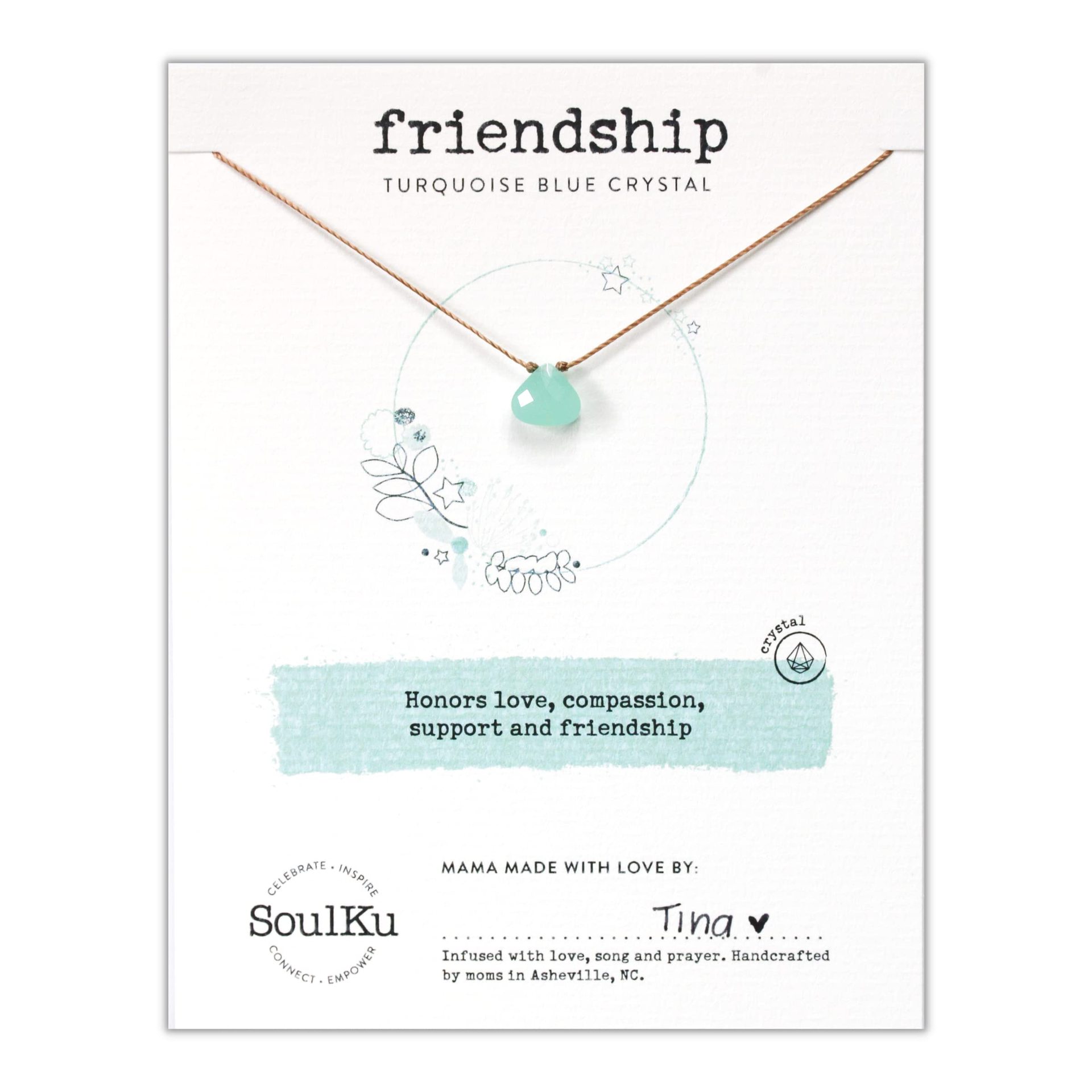 Green aventurine water drop necklace   card