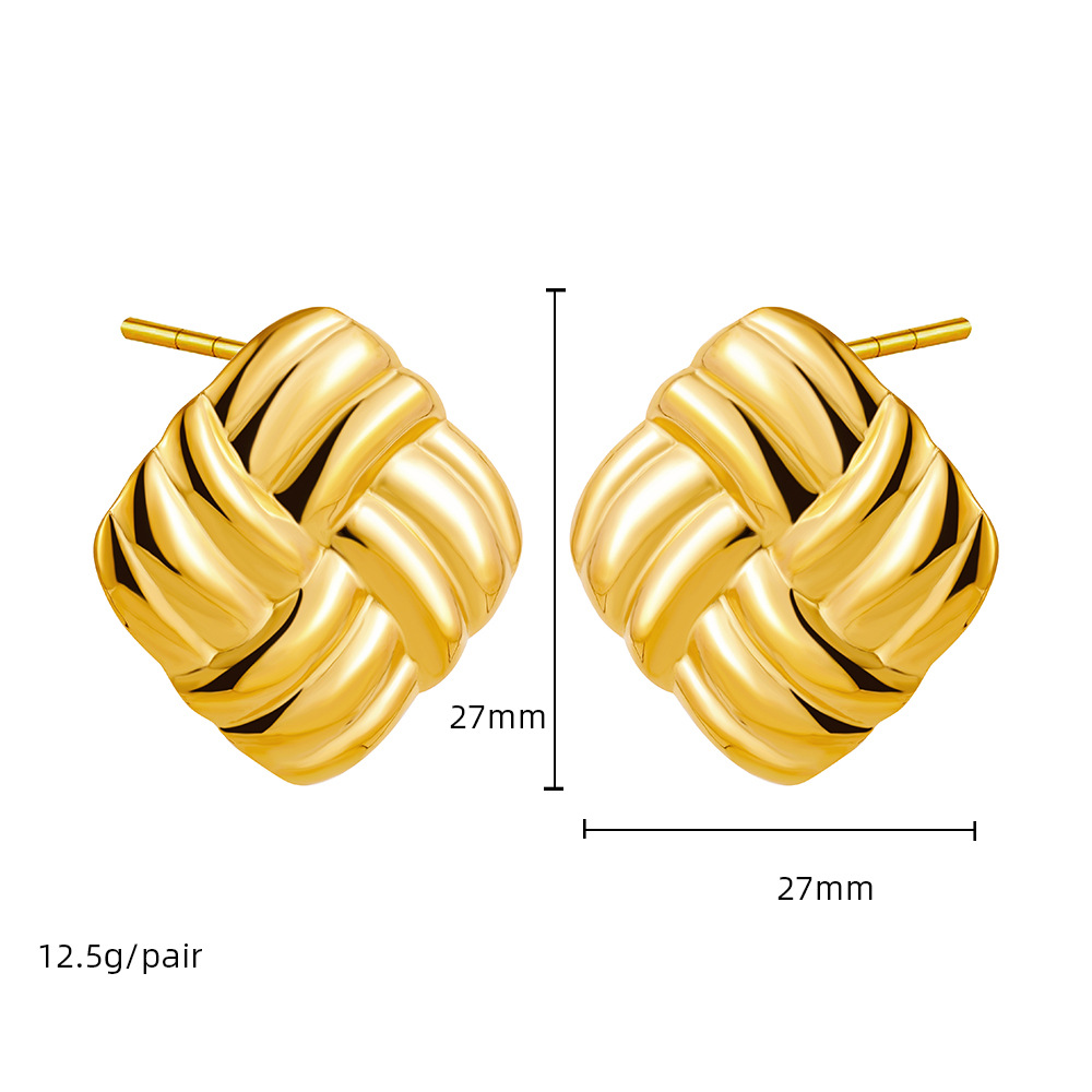 Gold stainless steel square stripes