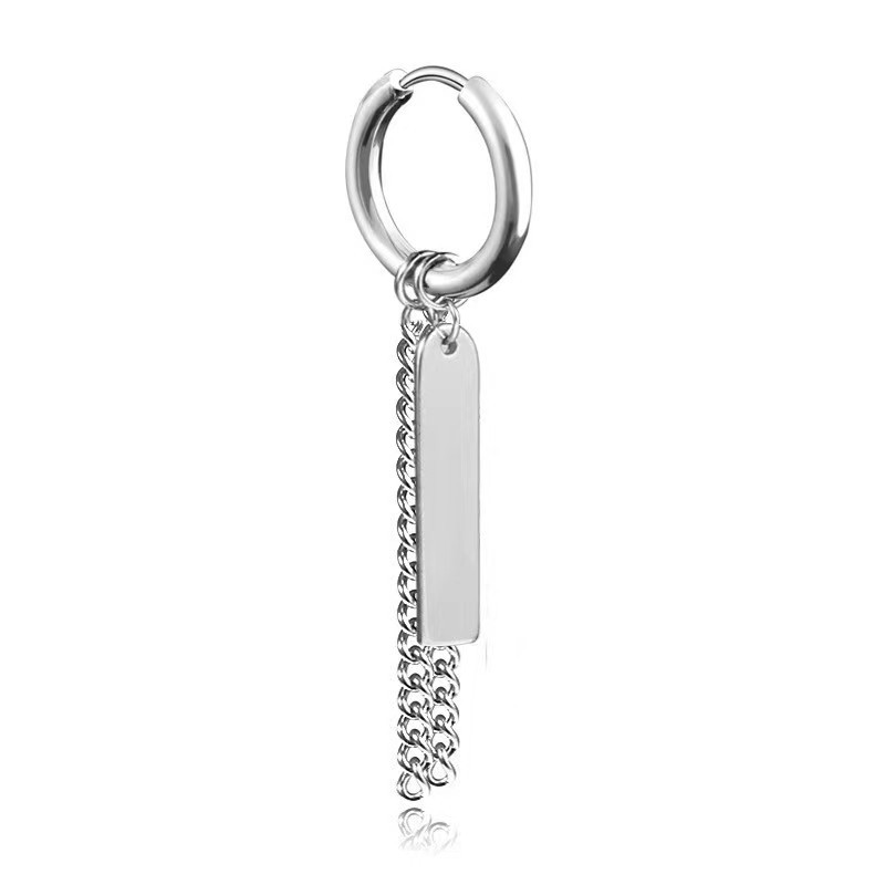 Chain earrings steel color