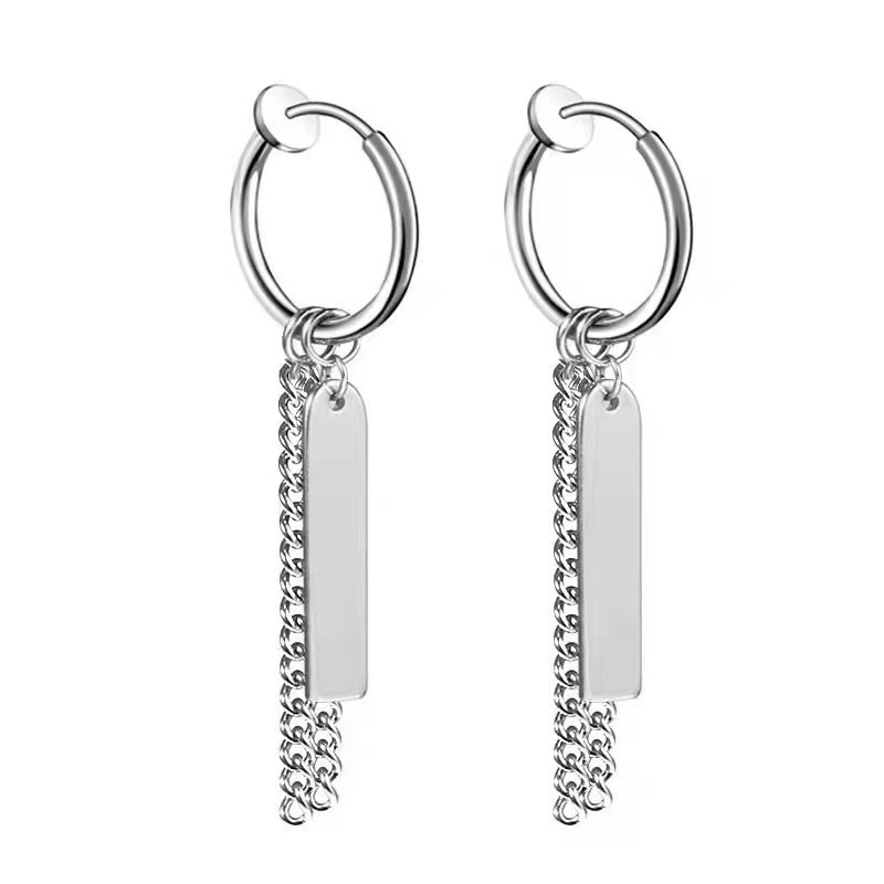 Chain ear clip steel color