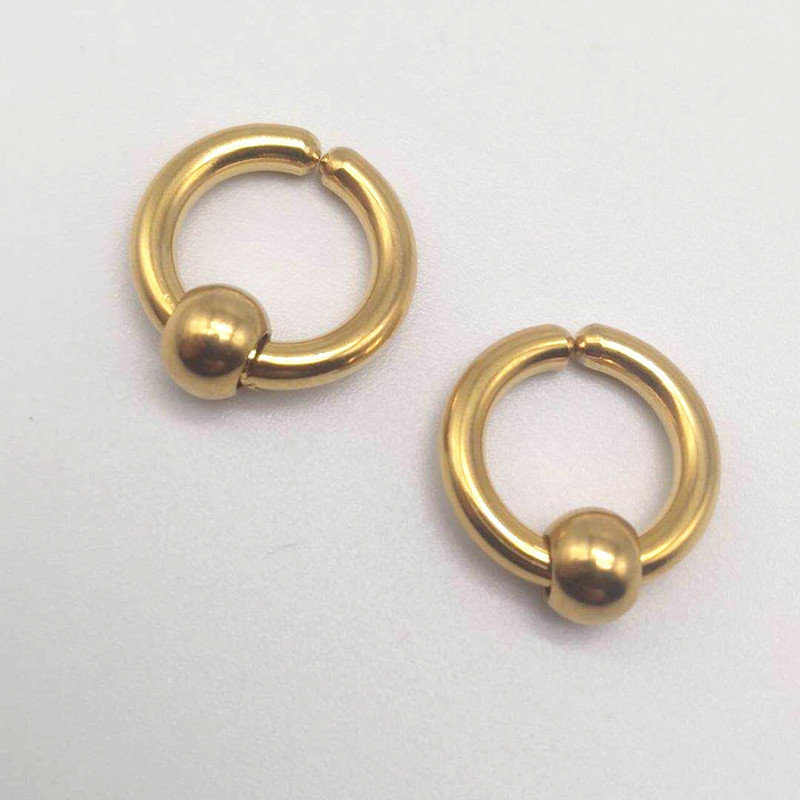 14mm with ball ear clip gold