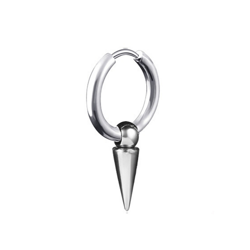 Earrings triangle steel color