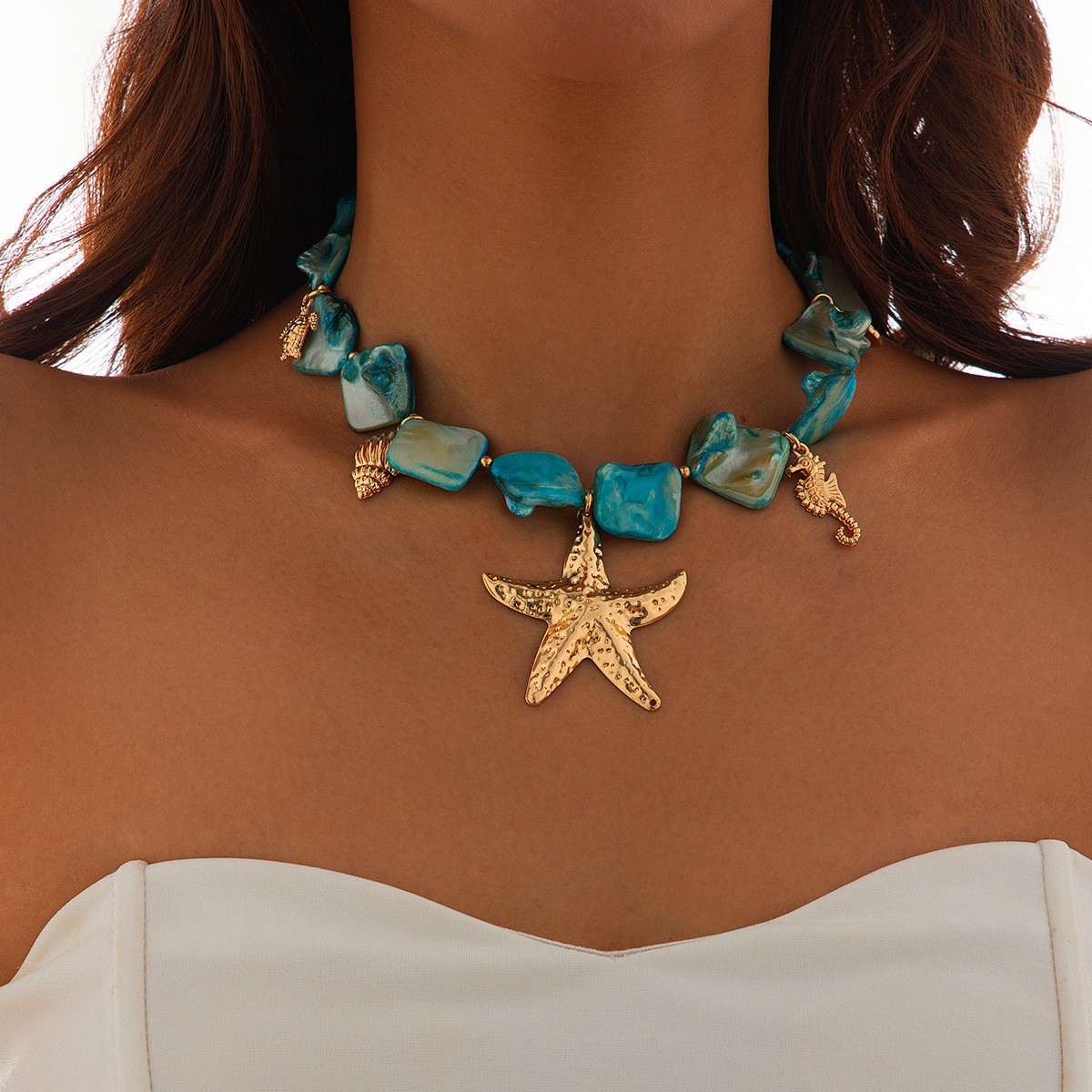 necklace blue 6675