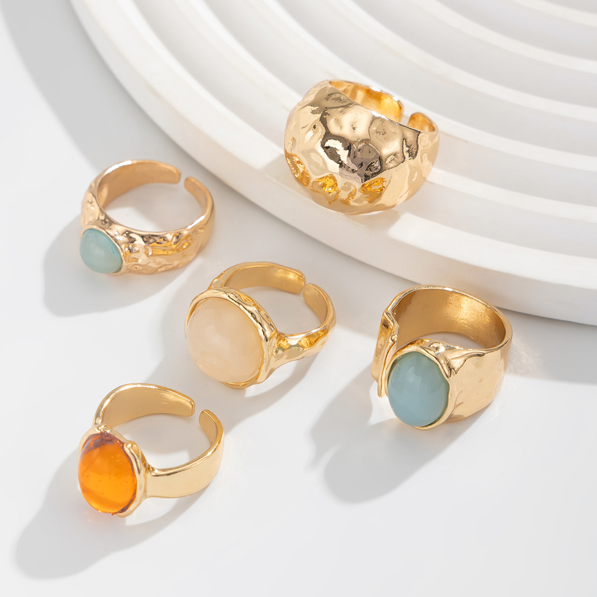 Light gold ring set 5803
