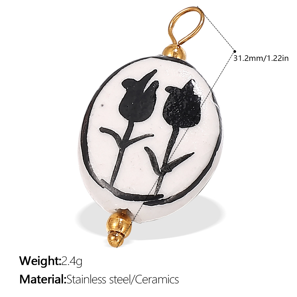 Pj358bkwg black and white ceramic pendant