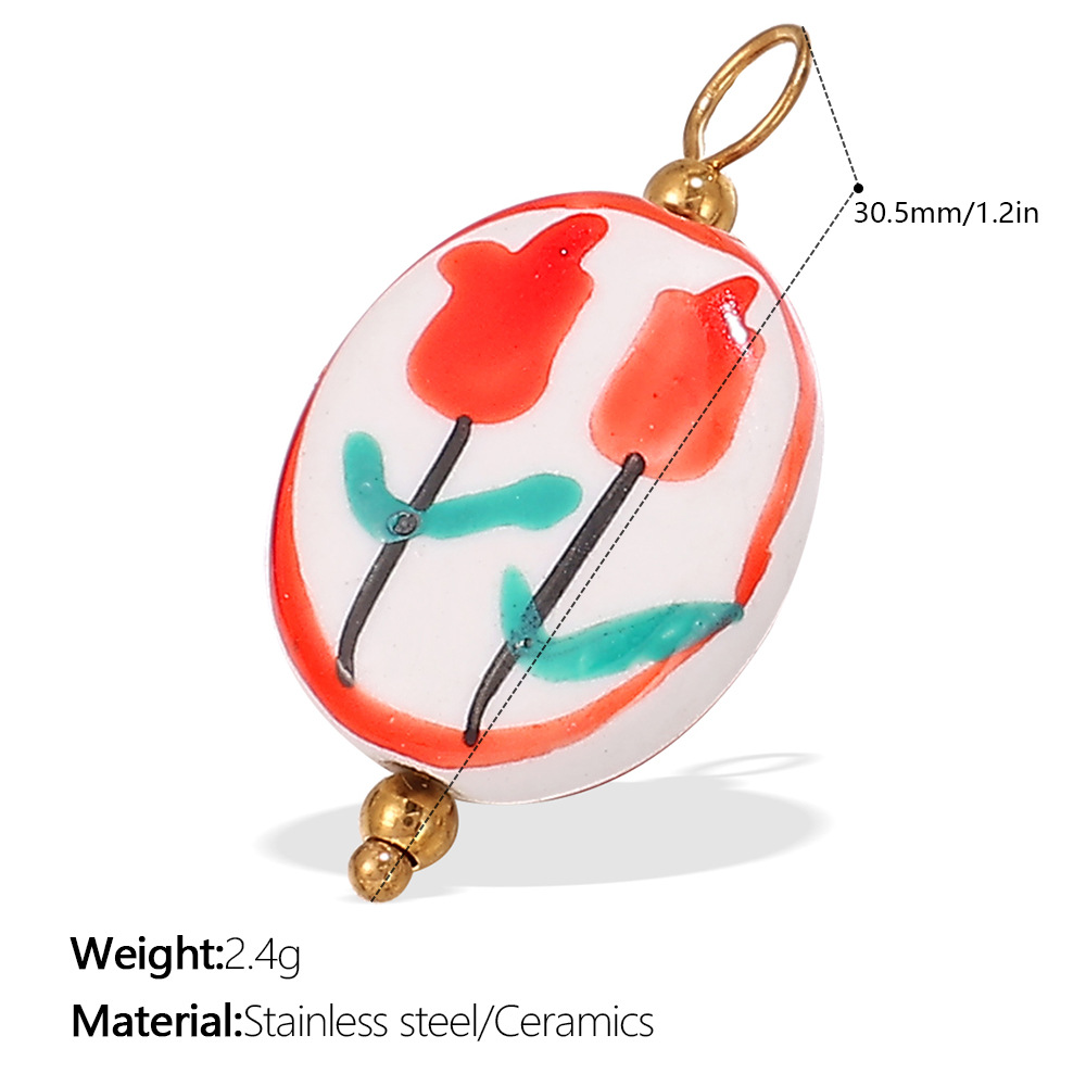 Pj358crg colorful ceramic pendant